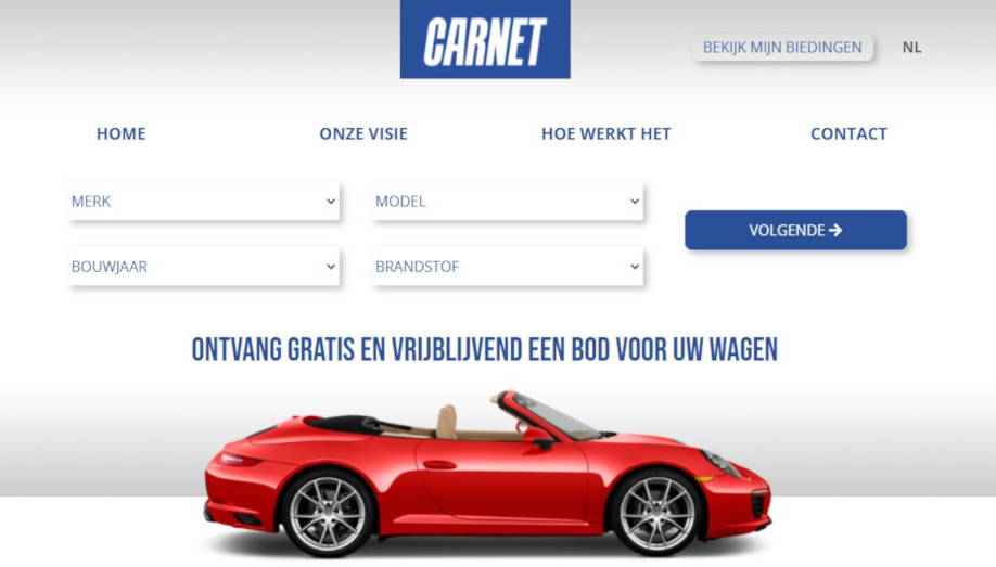 CarNet Online platform voor de verkoop van tweedehandswagens
